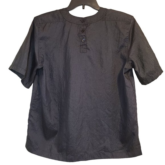 Joan Harper Women's VTG Short Sleeve Pullover Blouse Black Size 12 - Picture 3 of 7